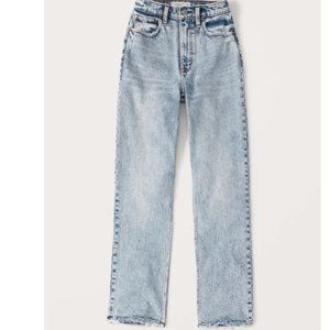 Abercrombie 90s Ultra High Rise Acid Wash Straight Jeans (24S)